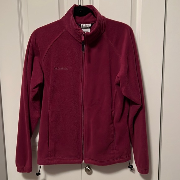 Columbia Fleece Jacket. Burgundy color. Size Large. - Picture 1 of 5